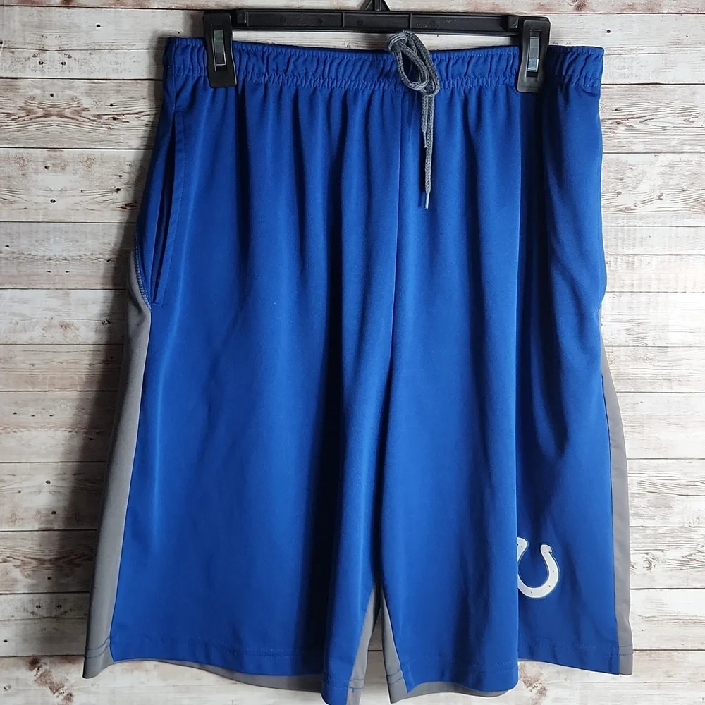 Majestic, Men's blue, Indianapolis Colts jersey shorts with symbol. Sz L/G/G - Picture 4 of 5